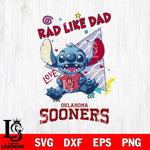 Oklahoma Sooners Stitch Love Rad Like Dad SVG DXF EPS PNG FILE, NCAA File Cut,Digital Download,Instant Download