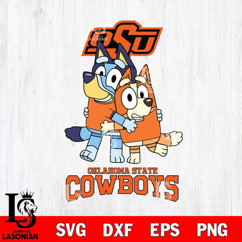 Oklahoma State Cowboys Bluey & Bingo 3 Svg Eps Dxf Png File, NCAA svg, Digital Download, Instant Download