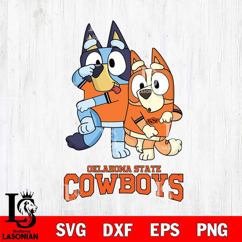 Oklahoma State Cowboys Bluey & Bingo Svg Eps Dxf Png File, NCAA svg, Digital Download, Instant Download