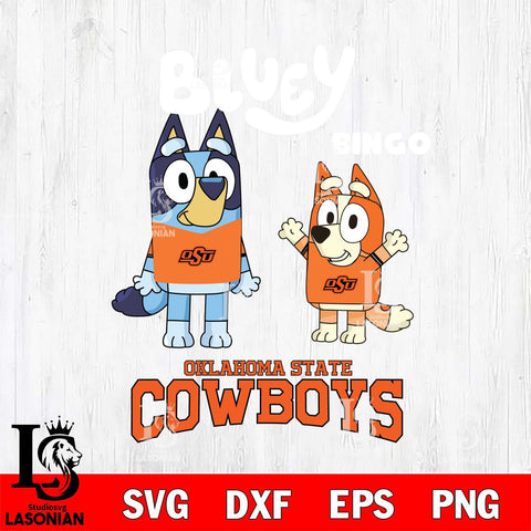 Oklahoma State Cowboys Bluey & Bingo 4 Svg Eps Dxf Png File, NCAA svg, Digital Download, Instant Download