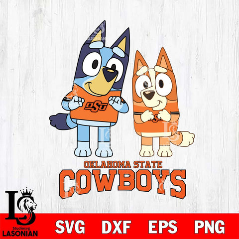 Oklahoma State Cowboys Bluey & Bingo 6 Svg Eps Dxf Png File, NCAA svg, Digital Download, Instant Download