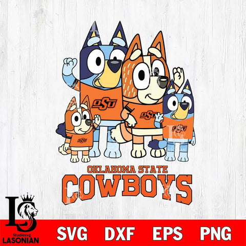 Oklahoma State Cowboys Bluey & Bingo 7 Svg Eps Dxf Png File, NCAA svg, Digital Download, Instant Download