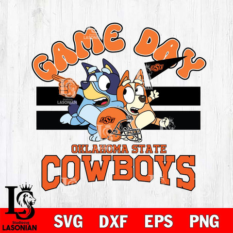 Oklahoma State Cowboys Bluey & Bingo 9 Svg Eps Dxf Png File, NCAA svg, Digital Download, Instant Download
