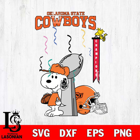 Oklahoma State Cowboys Charlie Brown and Snoopy Super Bowl Svg Eps Dxf Png File, NCAA svg , Digital Download , Instant Download, Cricut File