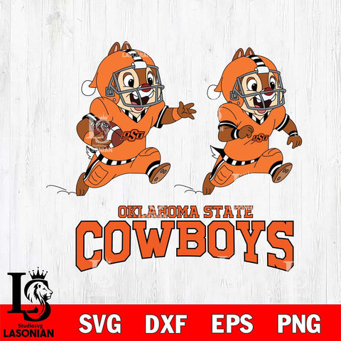 Oklahoma State Cowboys Chip & Dale Football Cricut,Christmas SVG DXF EPS PNG FILE, NCAA Digital Download,Instant Download, Silhouette