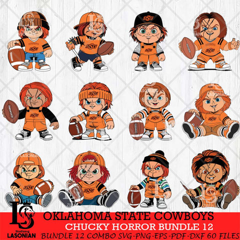 Oklahoma State Cowboys Chucky Horror Bundle 12 SVG Eps Dxf Png File, Bundle NCAA svg, Digital Download, Instant Download