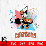 Oklahoma State Cowboys Cute Daisy Duck Cheerleader SVG DXF EPS PNG FILE, NCAA File Cut,Digital Download,Instant Download