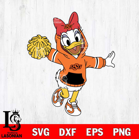 Oklahoma State Cowboys Daisy Duck Cheerleader Christmas File Cut, NCAA SVG DXF EPS PNG FILE, Digital Download , Criucut , Silhouette