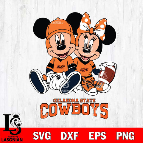 Oklahoma State Cowboys Disney Mickey And Minnie Football Svg Eps Dxf Png File, NCAA svg , Digital Download , Instant Download, Cricut File