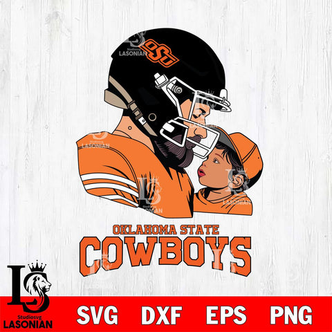 Oklahoma State Cowboys Father And Child Rugby SVG DXF EPS PNG FILE,NCAA SVG, Father day Digital Download,Instant Download, Silhouette