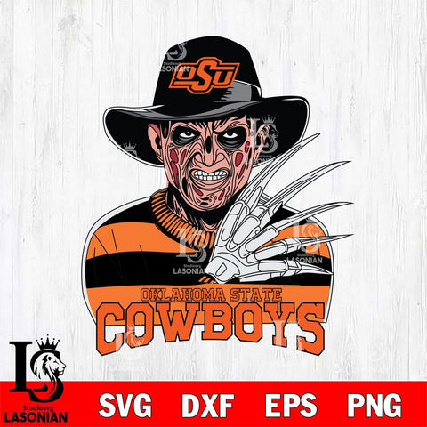 Oklahoma State Cowboys Freddy Krueger Horror Halloween Svg Eps Dxf Png File, NCAA svg, Digital Download, Instant Download