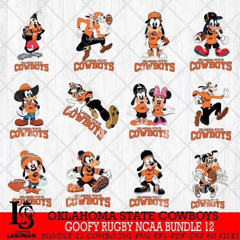 Oklahoma State Cowboys Goofy Rugby Disney NCAA Bundle 12 SVG DXF EPS PNG FILE,NCAA bundle svg ,Football Digital Download,Instant Download, Silhouette