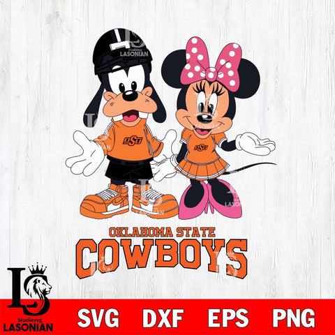 Oklahoma State Cowboys Goofy and Minnie mouse Football SVG DXF EPS PNG FILE,NCAA svg ,Football Digital Download,Instant Download, Silhouette