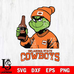 Oklahoma State Cowboys Grinch Drinking Beer Christmas Cut Files Cricut, Svg Dxf Eps Png file, Digital download , Silhouette