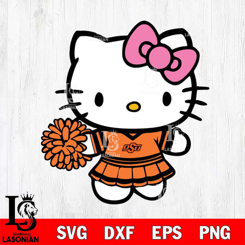 Oklahoma State Cowboys Hello Kitty Cheerleader 8 Svg Eps Dxf Png File, Digital Download, Instant Download