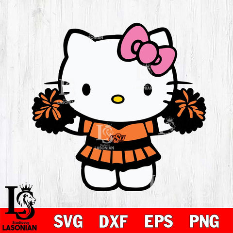 Oklahoma State Cowboys Hello Kitty Cheerleader 9 Svg Eps Dxf Png File, Digital Download, Instant Download