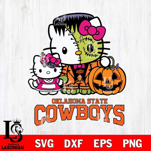Oklahoma State Cowboys Hello Kitty Horror 10 Svg Eps Dxf Png File, Digital Download