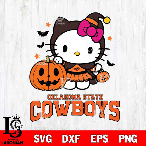 Oklahoma State Cowboys Hello Kitty Horror 1 Svg Eps Dxf Png File, Digital Download