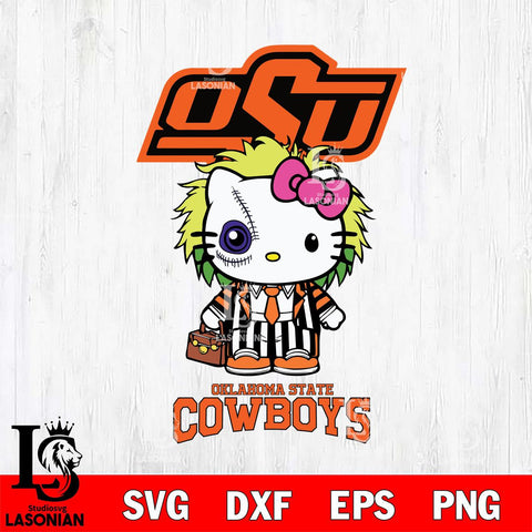 Oklahoma State Cowboys Hello Kitty Horror 8 Svg Eps Dxf Png File, Digital Download