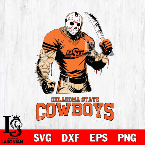 Oklahoma State Cowboys Jason Voorhees Svg Eps Dxf Png File, Digital Download