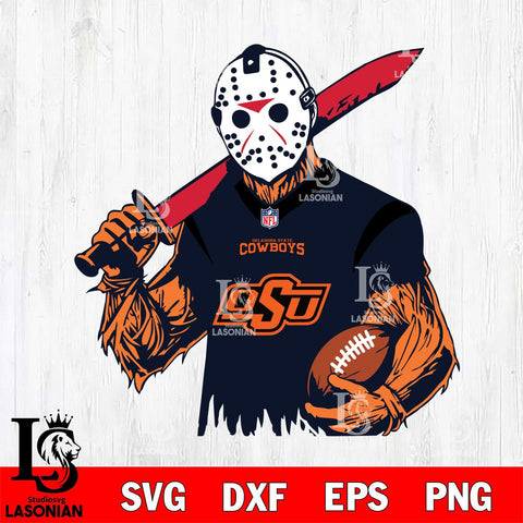 Oklahoma State Cowboys Jason Voorhees Horror 11 Svg Eps Dxf Png File, NCAA svg, Digital Download, Instant Download