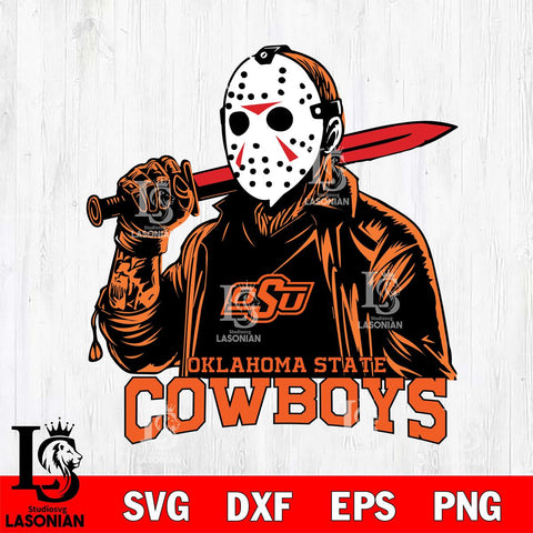 Oklahoma State Cowboys Jason Voorhees Horror 12 Svg Eps Dxf Png File, NCAA svg, Digital Download, Instant Download