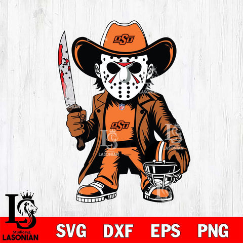 Oklahoma State Cowboys Jason Voorhees Horror Svg Eps Dxf Png File, NCAA svg, Digital Download, Instant Download