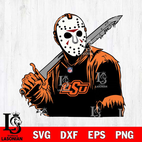 Oklahoma State Cowboys Jason Voorhees Horror 7 Svg Eps Dxf Png File, NCAA svg, Digital Download, Instant Download