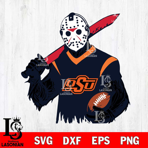 Oklahoma State Cowboys Jason Voorhees Horror Halloween 2 Svg Eps Dxf Png File, NCAA svg, Digital Download, Instant Download
