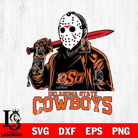 Oklahoma State Cowboys Jason Voorhees Horror Halloween Svg Eps Dxf Png File, NCAA svg, Digital Download, Instant Download