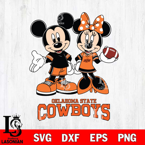 Oklahoma State Cowboys Mickey Minnie Football Svg Eps Dxf Png File, NCAA svg , Digital Download , Instant Download, Cricut File