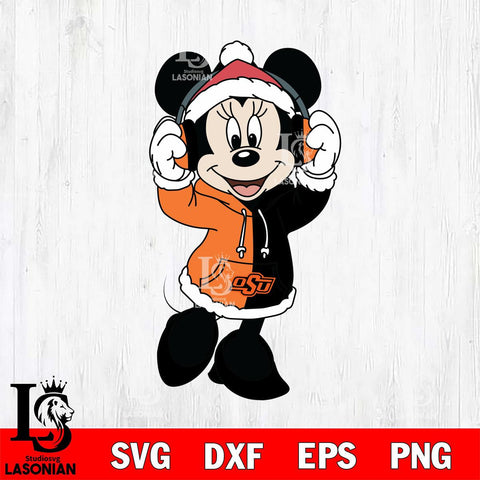 Oklahoma State Cowboys Minnie Mouse Disney Football Christmas File Cut, NCAA SVG DXF EPS PNG FILE, Digital Download , Criucut , Silhouette