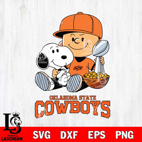 Oklahoma State Cowboys Peanuts Snoopy Champion football SVG DXF EPS PNG FILE,Snoopy File Cut, NCAA Digital Download,Instant Download,Christmas Silhouette