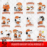 Oklahoma State Cowboys Peanuts Snoopy Player NCAA Bundle 12 SVG DXF EPS PNG FILE,Snoopy File Cut, bundle NCAA Digital Download,Instant Download, Silhouette