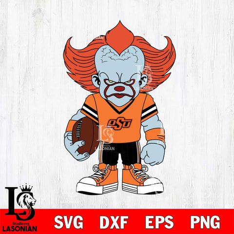 Oklahoma State Cowboys Pennywise Horror Sport 11 Svg Eps Dxf Png File, Digital Download