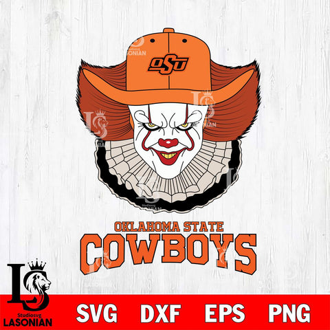 Oklahoma State Cowboys Pennywise Horror Sport 12 Svg Eps Dxf Png File, Digital Download