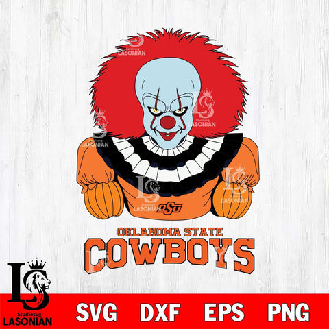 Oklahoma State Cowboys Pennywise Horror Sport 3 Svg Eps Dxf Png File, Digital Download