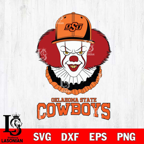 Oklahoma State Cowboys Pennywise Horror Sport 4 Svg Eps Dxf Png File, Digital Download