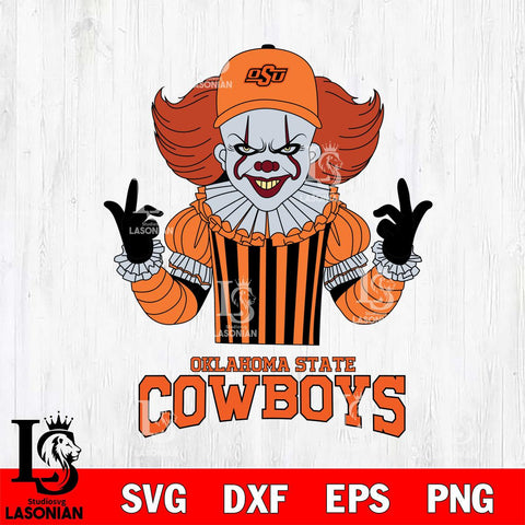 Oklahoma State Cowboys Pennywise Horror Sport 8 Svg Eps Dxf Png File, Digital Download