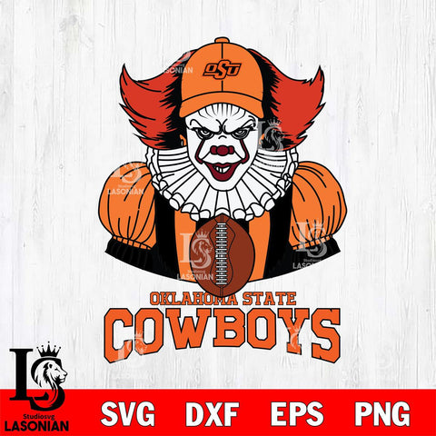 Oklahoma State Cowboys Pennywise Horror Sport 9 Svg Eps Dxf Png File, Digital Download