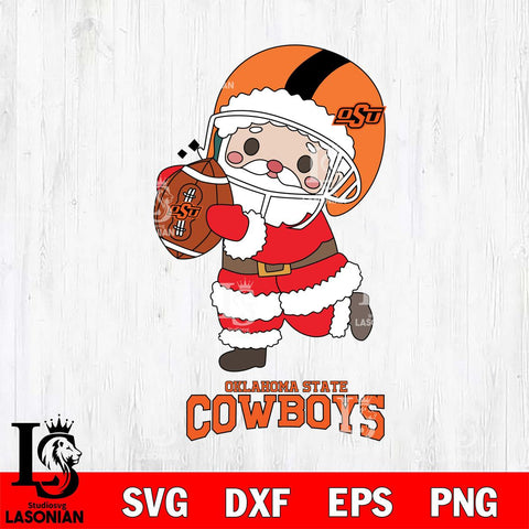 Oklahoma State Cowboys Santa Claus Cute Svg dxf eps png pdf file,NCAA svg,Digital Download,Cricut file
