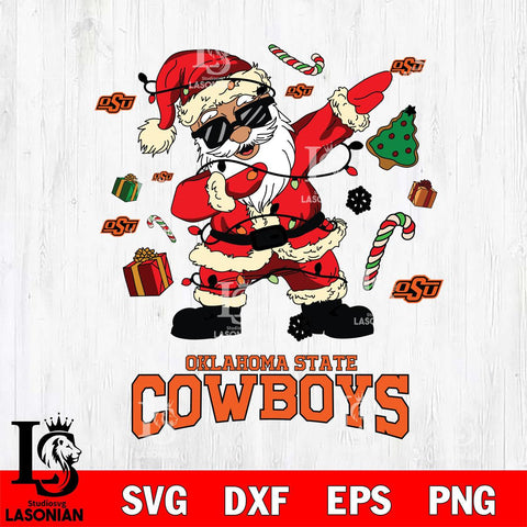 Oklahoma State Cowboys Santa Claus Football Svg dxf eps png pdf file,NCAA svg,Digital Download,Cricut file