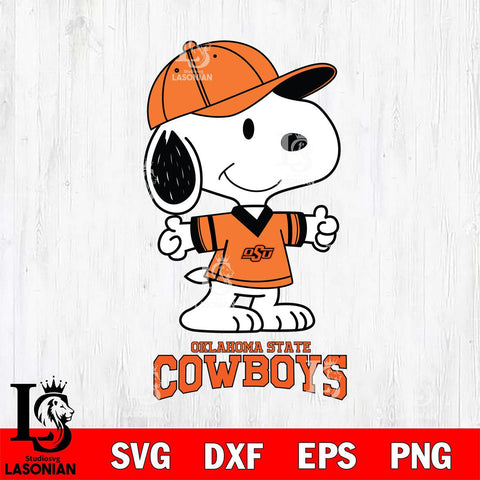 Oklahoma State Cowboys Snoopy football SVG DXF EPS PNG FILE,Snoopy File Cut, NCAA Digital Download,Instant Download,Christmas Silhouette