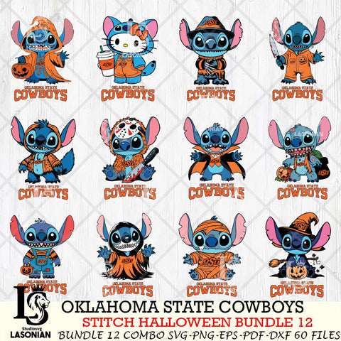 Oklahoma State Cowboys Stitch Horror Bundle 12 SVG Svg Eps Dxf Png File, NCAA svg, Digital Download, Instant Download