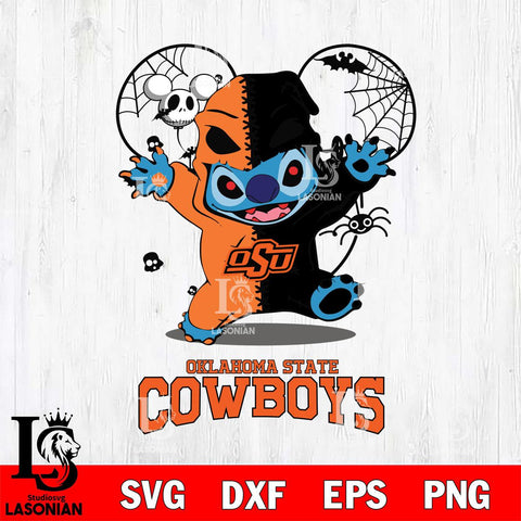 Oklahoma State Cowboys Stitch Horror Halloween 2 Svg Eps Dxf Png File, Digital Download, Instant Download