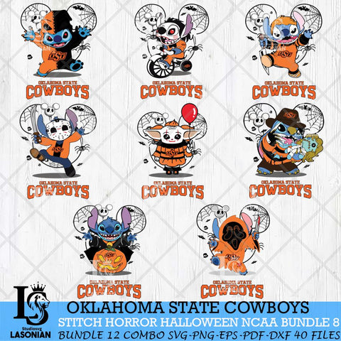 Oklahoma State Cowboys Stitch Horror Halloween Bundle NCAA Svg Eps Dxf Png File, Digital Download, Instant Download