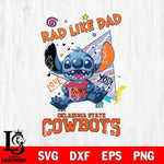 Oklahoma State Cowboys Stitch Love Rad Like Dad SVG DXF EPS PNG FILE, NCAA File Cut,Digital Download,Instant Download