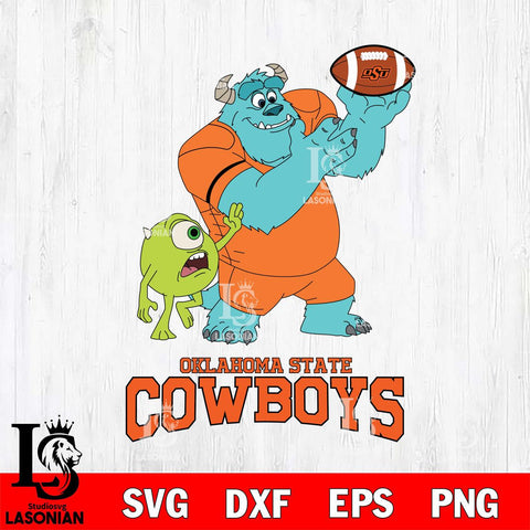 Oklahoma State Cowboys Sully & Mike Football Cricut,Christmas SVG DXF EPS PNG FILE, NCAA Digital Download,Instant Download, Silhouette