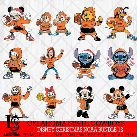 Oklahoma State Cowboys  Disney christmas NCAA Bundle File Cut, Bundle NCAA SVG DXF EPS PNG FILE, Digital Download , Criucut , Silhouette