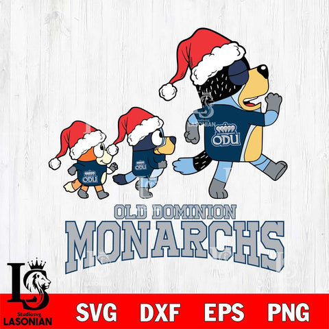 Old Dominion Monarchs Bluey Family Christmas Svg Eps Dxf Png File, Digital Download